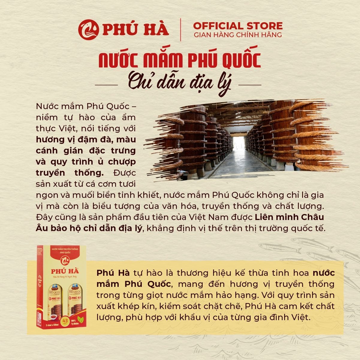 Nước mắm Phú Quốc Phú Hà 40 độ đạm (Hộp 2 chai 510ml) - Ảnh 2