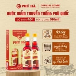 Nước mắm truyền thống Phú Quốc Phú Hà 40 độ đạm (Hộp 2 chai 510ml)