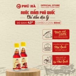 Nước mắm Phú Quốc Phú Hà 43 độ đạm (Combo 2 chai 60ml)