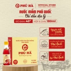 Nước mắm Phú Quốc Phú Hà 40 độ đạm (Hộp 6 chai 180ml)