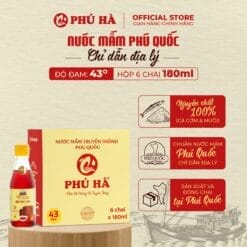 Nước mắm Phú Quốc Phú Hà 43 độ đạm (Hộp 6 chai 180ml)