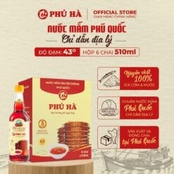 Nước mắm Phú Quốc Phú Hà 43 độ đạm (Hộp 6 chai 510ml)