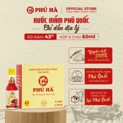 Nước mắm Phú Quốc Phú Hà 43 độ đạm (Hộp 6 chai 60ml)