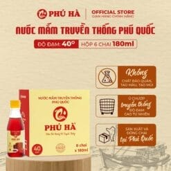 Nước mắm truyền thống Phú Quốc Phú Hà 40 độ đạm (Hộp 6 chai 180ml)