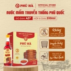 Nước mắm truyền thống Phú Quốc Phú Hà 43 độ đạm (Hộp 6 chai 510ml)