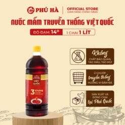 Nước mắm truyền thống Việt Quốc Phú Hà 14 độ đạm (1 Chai 1 Lít)