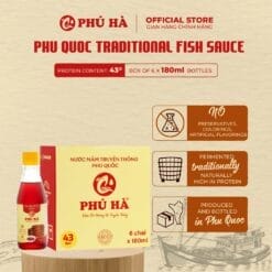 Phu Ha Traditional Phu Quoc Fish Sauce 43°N (1 Box of 6 x 180ml Bottles)