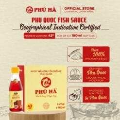 Phu Ha Phu Quoc Fish Sauce 43°N (1 Box of 6 x 180ml Bottles)