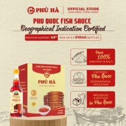 Phu Ha Phu Quoc Fish Sauce 43°N (1 Box of 6 x 510ml Bottles)