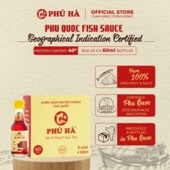 Phu Ha Phu Quoc Fish Sauce 40°N (1 Box of 6 x 60ml Bottles)