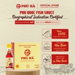 Phu Ha Phu Quoc Fish Sauce 43°N (1 Box of 6 x 60ml Bottles)